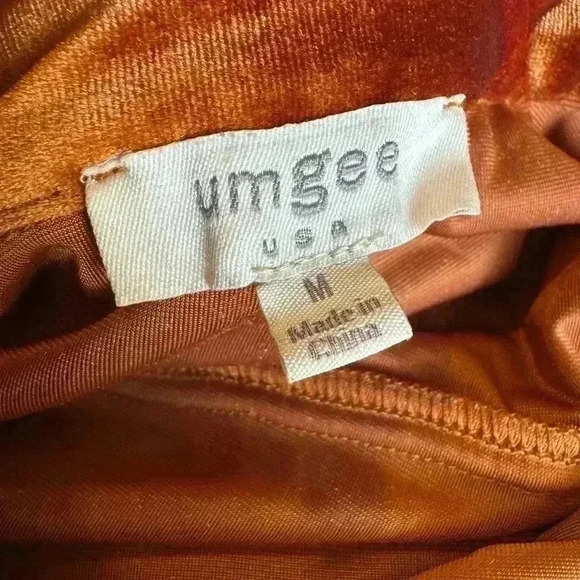Umgee velvet button down swing hem shirt/dress Top Burnt Orange size M. - Picture 11 of 13